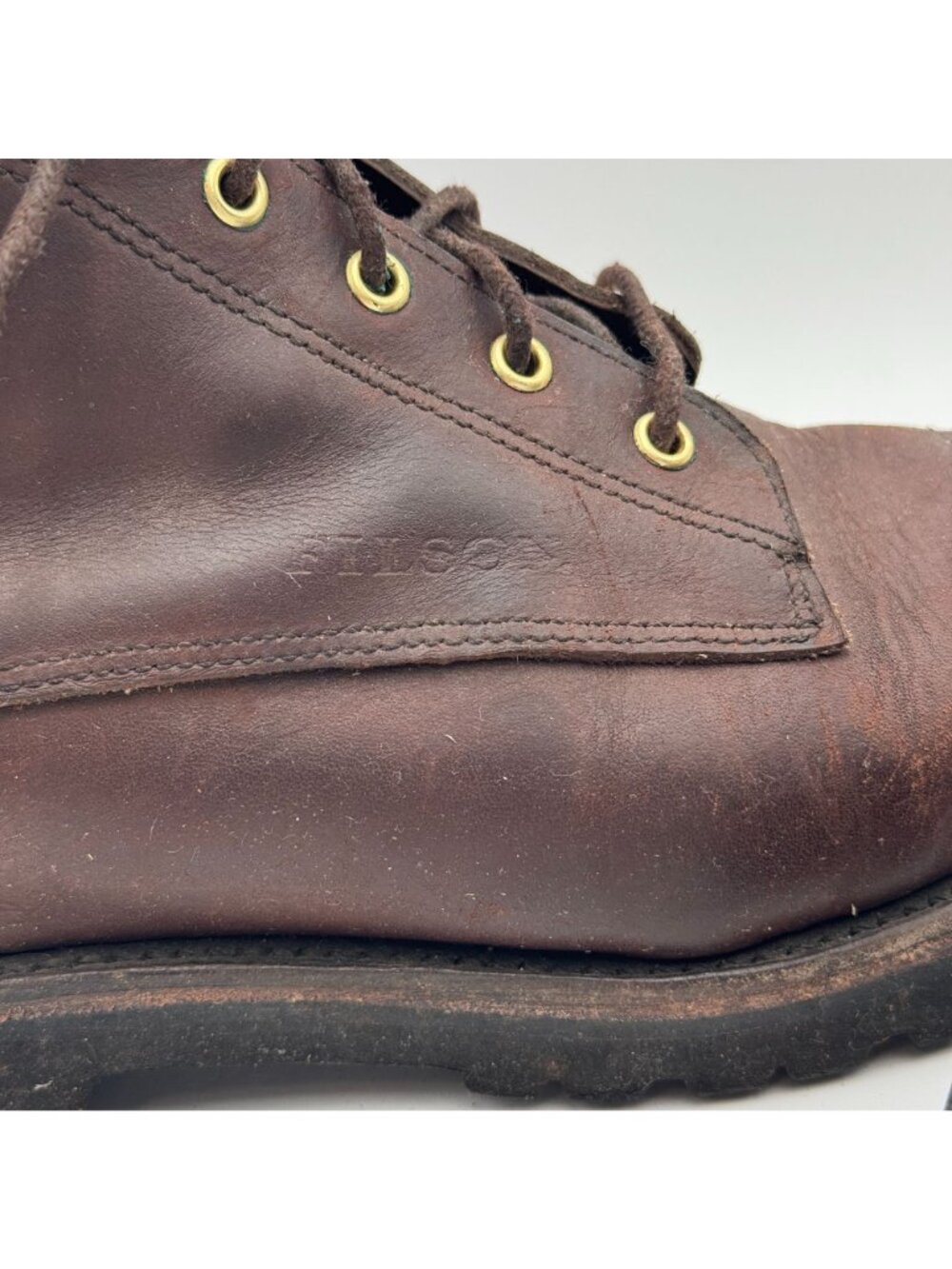 Vintage Filson Brown Leather Boots Mens 10 EE Field Chukka Smooth Toe Gumlite - Picture 8 of 12